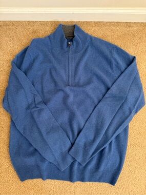 Saks Fifth Avenue Men's Blue Zip-Neck Sweater
